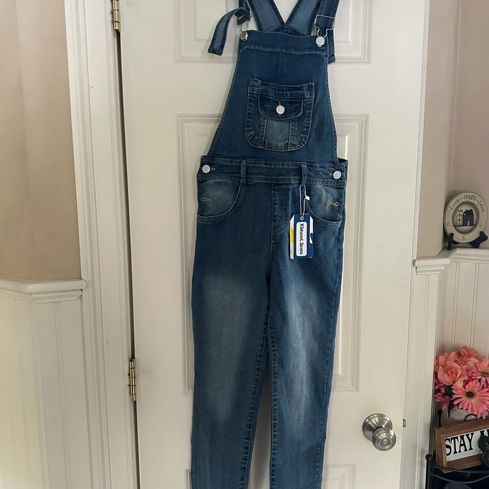 Kidscool Space Kids Washed Fashion Soft Jeans Overalls BLUE Size 135